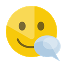 speech, Bubble, smiley Gold icon