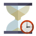 Clock, Hourglass Black icon