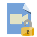 File, open, type, video, Lock CornflowerBlue icon