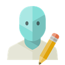 pencil, user Black icon