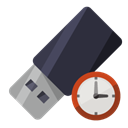 Pen, drive, Clock DarkSlateGray icon