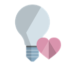 ligthbulb, Heart, off Black icon