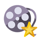 star, Reel, film Black icon