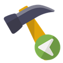 hammer, Left Black icon