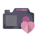 Camera, Heart Black icon