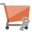 Cart, shopping, Key Black icon