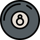 pool, objects, sports, entertainment, Sports And Competition, Eight Ball DimGray icon