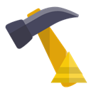hammer, pyramid Black icon