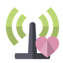 Heart, antenna Black icon