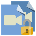Lock, type, video, open, File CornflowerBlue icon