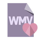 Wmv, Format, File, Heart LightSlateGray icon
