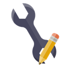 pencil, technical, Wrench Black icon