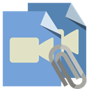 File, video, type, Attachment CornflowerBlue icon