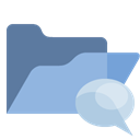 Folder, speech, Bubble, open SkyBlue icon