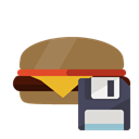 hamburguer, Diskette Black icon