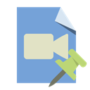 video, pin, type, File, push CornflowerBlue icon