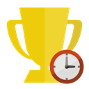 trophy, Clock Gold icon
