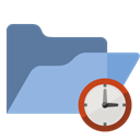 Clock, Folder, open SkyBlue icon