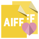 Heart, File, Aiff, Format Goldenrod icon