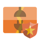 shield, Disconnect, vertical SandyBrown icon