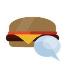 speech, hamburguer, Bubble Black icon