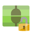 open, Lock, vertical, Connect YellowGreen icon