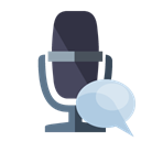Microphone, Bubble, speech, radio Black icon
