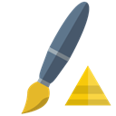Brush, pyramid Black icon