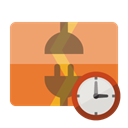 vertical, Clock, Disconnect SandyBrown icon