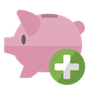 Bank, Add, piggy RosyBrown icon