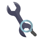 Wrench, technical, zoom Black icon