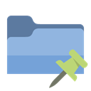 push, pin, Folder SkyBlue icon
