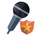 Microphone, shield Black icon