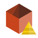 Box, pyramid Black icon