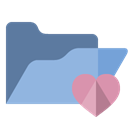 Folder, Heart, open SkyBlue icon