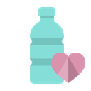 Heart, plastic, Bottle Black icon