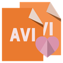 Heart, File, Avi, Format Chocolate icon