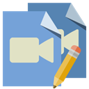 video, File, pencil, type CornflowerBlue icon