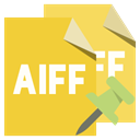 push, Aiff, File, Format, pin Goldenrod icon