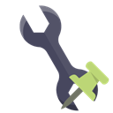 Wrench, pin, push, technical Black icon