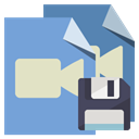 type, video, File, Diskette CornflowerBlue icon