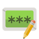password, pencil YellowGreen icon