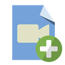 type, File, Add, video CornflowerBlue icon