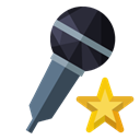 star, Microphone Black icon