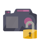 Camera, Lock, open DimGray icon
