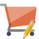 pencil, Cart, shopping Black icon