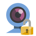 Webcam, open, Lock CornflowerBlue icon