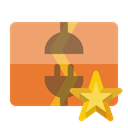 vertical, star, Disconnect SandyBrown icon