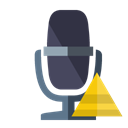 Microphone, pyramid, radio Black icon