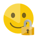smiley, Lock Gold icon